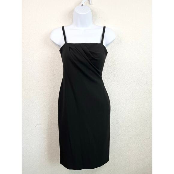 New Moschino Vintage Y2K Black Ruched Cocktail Dress Women's 4 Cheap and Chic - Picture 2 of 10